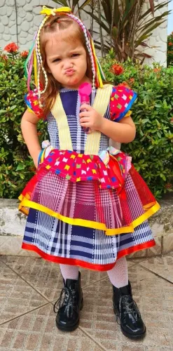Vestido Festa Junina caipira infantil