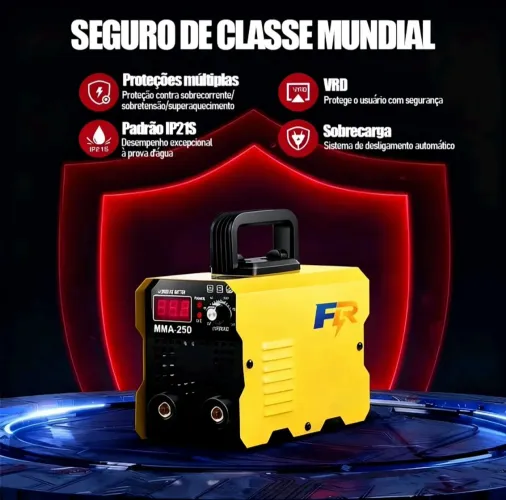 Máquina de Solda Profissional Inversora IGBT MMA-250 Portátil 110V