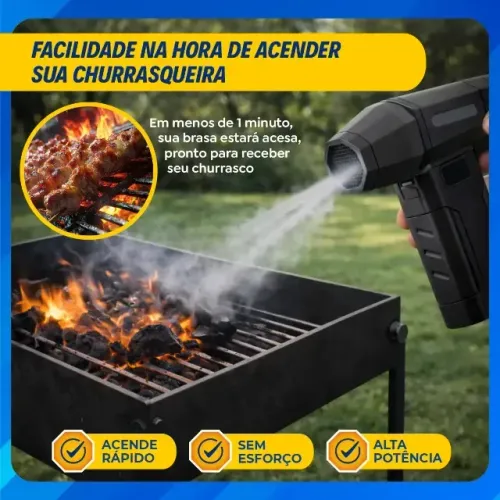 Mini Ventilador Soprador Ar Turbo 130000RPM Sem Fio Recarregável USB 3 Níveis Jato Forte P