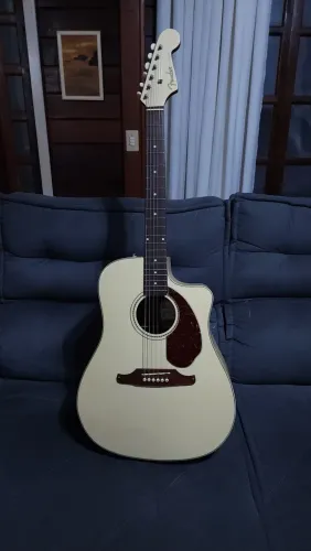 Violão Fender Sonoran SCE Olympic White - Tampo Maciço Fishman