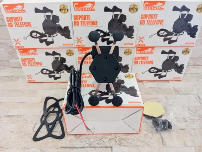 Suporte Garra Celular Moto Universal Carregador USB