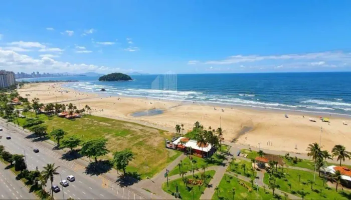 Sala living/kitnet reformado e com vista frontal para o mar, a venda, no Itararé em São Vi