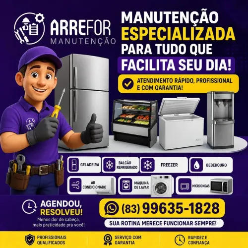 Manutenção de geladeira, freezer, ar condicionado, máquina de lavar, microondas 