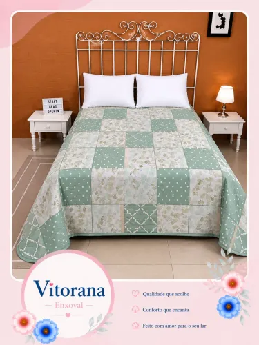 Colcha de retalho 100% no algodão