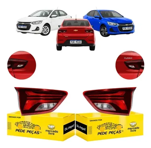 Par Lanterna Tampa Chevrolet Onix Sedan 2020 21 A 2025 S/led Ambos Lados