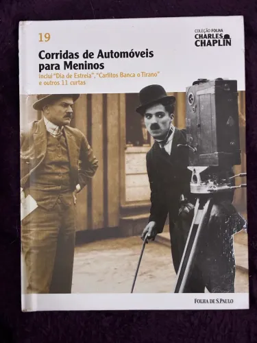 Livro + DVD Corridas de Automóveis para Meninos - Coleção Folha Chaplin Vol. 19 (Novo)