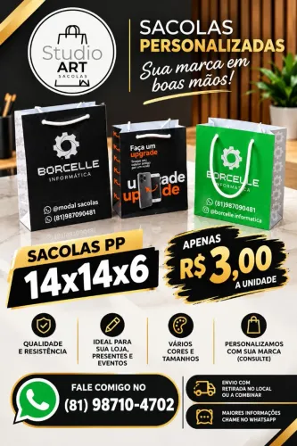 Sacolas de papel personalizada