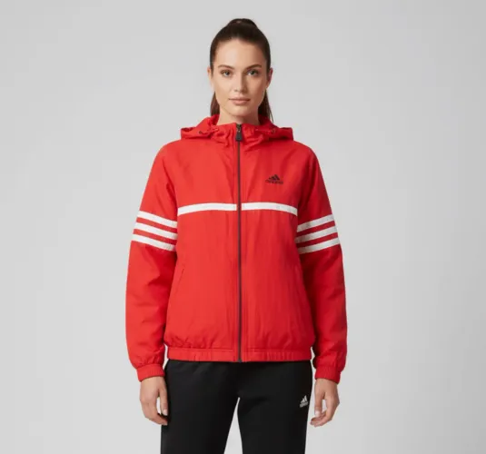 jaqueta corta-vento vermelha adidas - desapego roupa