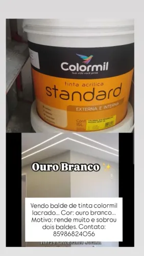 Tinta ouro branco aceito cartão... Contato *50