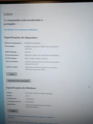 Processador i3 9100f semi-novo funcionando perfeitamente
