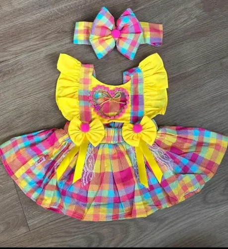 Vestido quadriculado Bebê