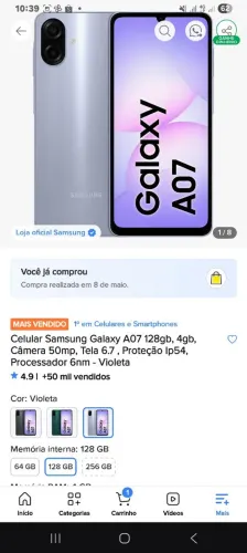 Vendo celular Samsung