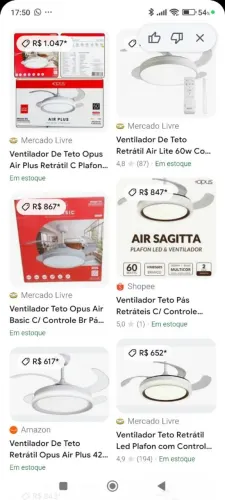Vendo ventilador e luminária de teto