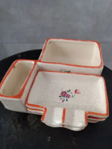 Porcelana antiga "conjunto três peças '