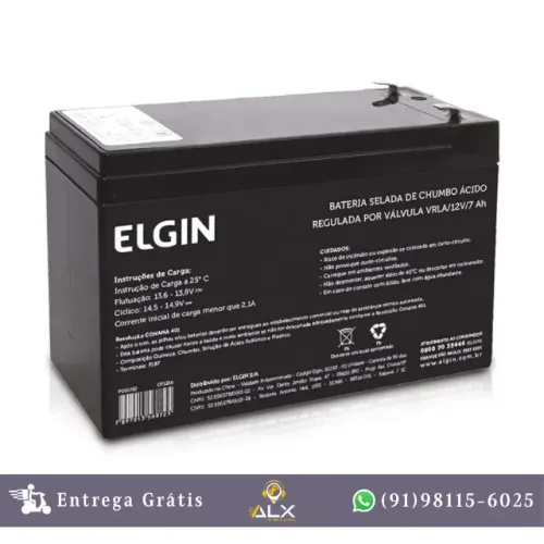 Bateria Nobreak 12v 7ah de Chumbo Elgin Vrla F187 *ENTREGA GRÁTIS*