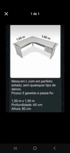 Mesa escrivaninha em L