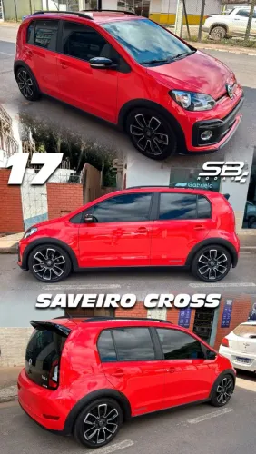Rodas aro 17 Volkswagen Saveiro Cross prata com diamantado 4x100 novas