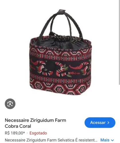 Necessaire Ziriguidum Farm Cobra Coral<br>Necessaire Ziriguidum Farm Cobra Coral