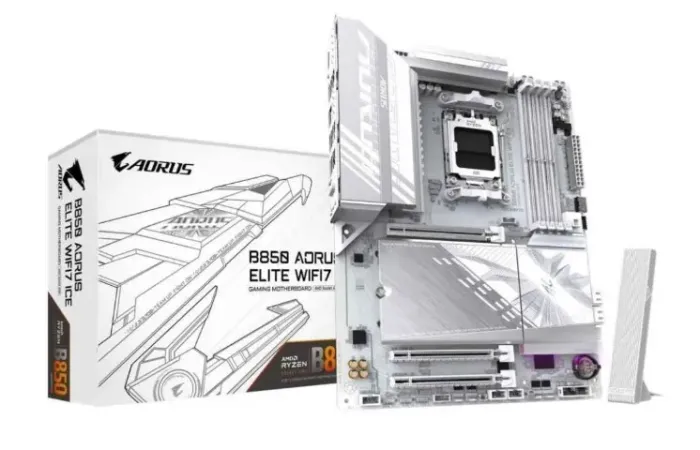 Placa Mãe Gigabyte B850 AORUS ELITE WIFI7 ICE AM5 4xDDR5 Chipset B850 ATX