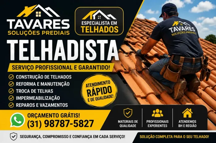 Telhadista manutenção, reformas e construção
