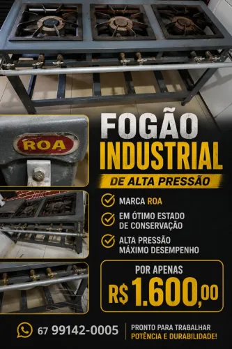 Fogão alta pressão industrial 6 Bocas