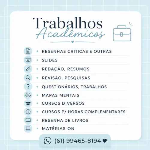 Trabalhos acadêmicos: acessoria.