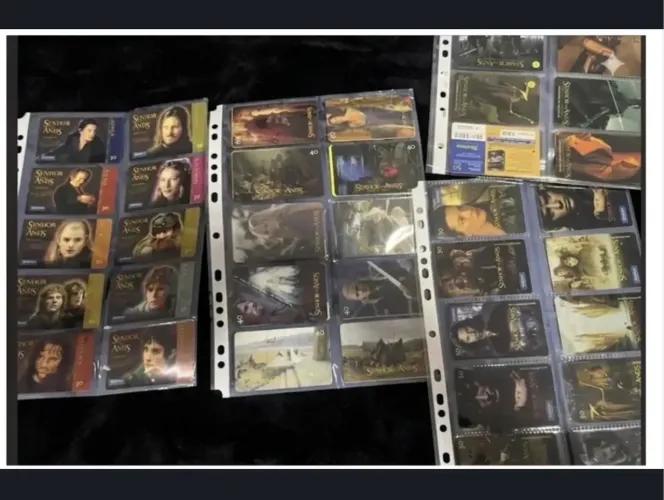 Cartão 5 séries completas senhor dos anéis 67 cartões