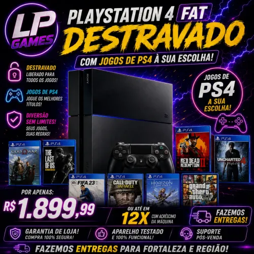 Ps4 DESTRAVADO COM JOGOS A SUA ESCOLHA GARANTIA DE LOJA