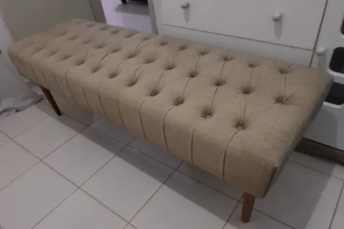 Recamier Courino capitonê 1,5m × 0,5m