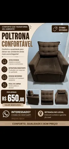Poltrona Reclinável Marrom - Conforto e Qualidade!