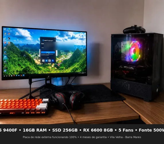 PC Gamer à venda - i5 9400F + RX 6600 8GB - aceito proposta 