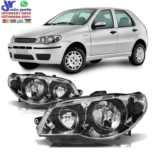 Farol Palio G3 2003 a 2014 Siena Strada Weekend 2003 a 2012 Máscara Cromada Canhão