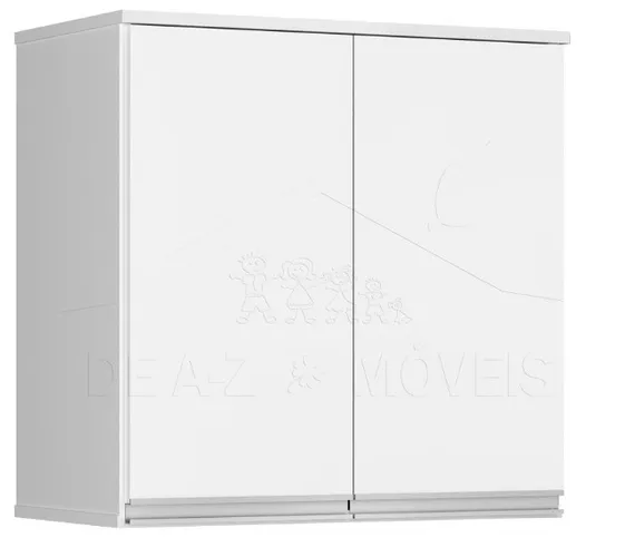Promoção de Armário aéreo 02 / 03 / 04 portas Branco = Frete e montagem grátis!