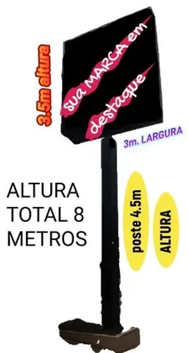 Estrutura Metálica para Totem ou Outdoor - 8 Metros (Oportunidade)