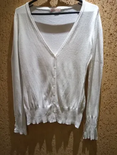 Casaco Cardigan feminino branco- marca Alpelo