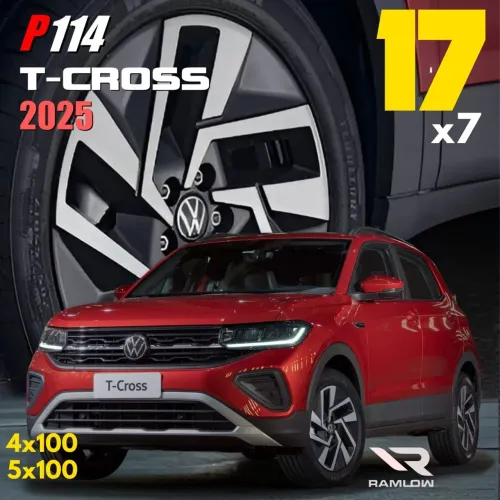 Rodas VW T-Cross aro 17 2025 Volkswagen preta com diamantado