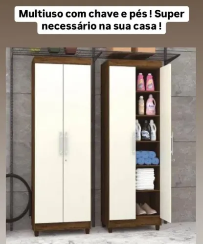 Armário Multiuso com Chave e Pés - Novo!