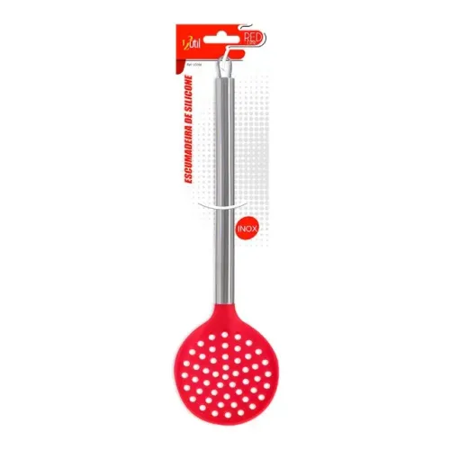 Escumadeira De Silicone C/ Cabo Inox 34 Cm Linha R