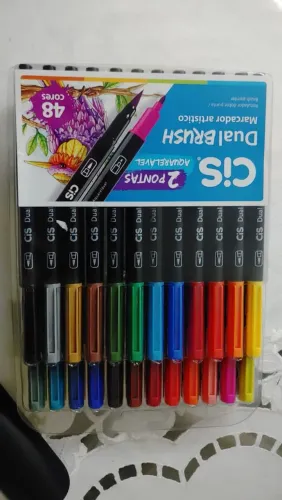 Cis Dual Brush 48 Cores Aquarelável