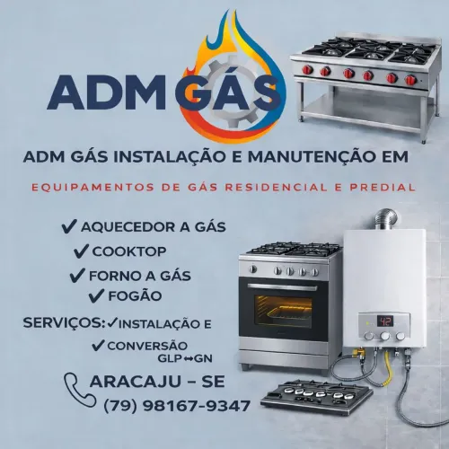 ADM gás instalação e manutenção em equipamentos de gás