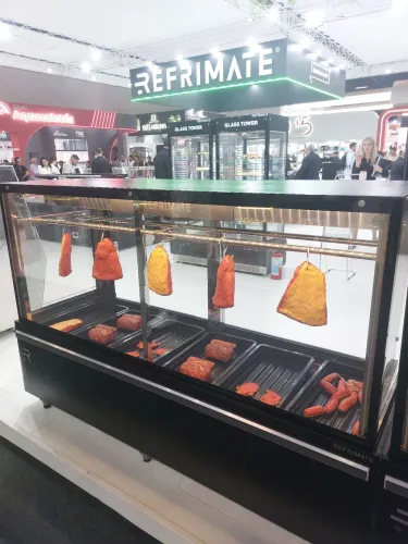 Balcão expositor açougue 2m ar forçado vidro aquecido