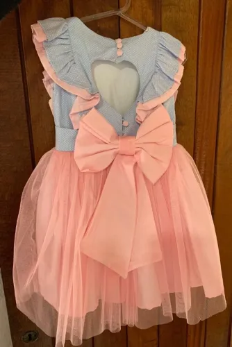 Vestido menina rosa e azul tam 2 + sapatilha Ortopasso 23