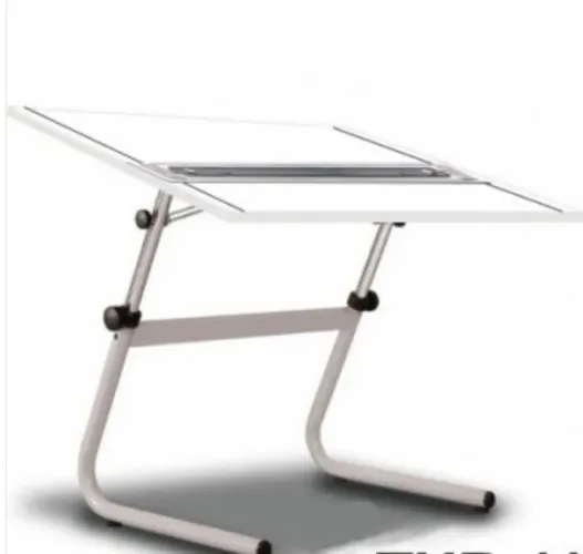 Mesa de desenho Trident 120x90cm com régua paralela Desetec (semi-nova)