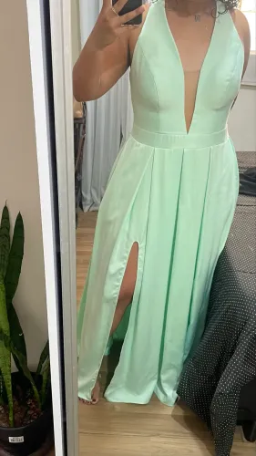 Vestido de Festa verde água