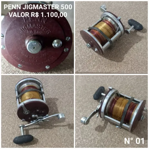 CARRETILHA DE PESCA USADA EM BOM ESTADO MARCA PENN, MODELO JIGMASTER 500 ( MARRON )