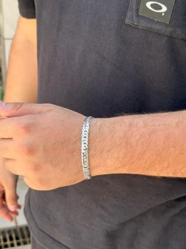 Pulseira de Prata 925 - Elo Duplo 8 milímetros - 16,7 gramas 
