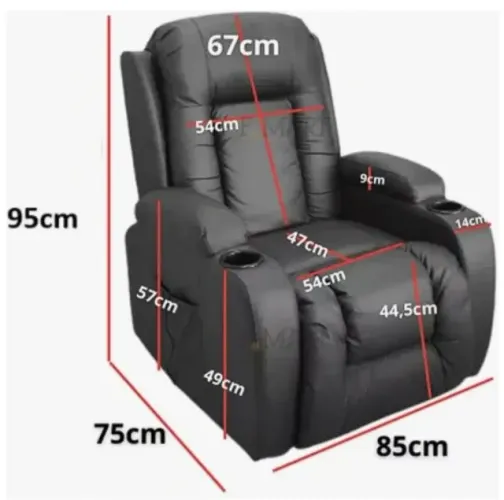Poltrona Massageadora  Aquecimento Reclinável Mf Select Cor Preto