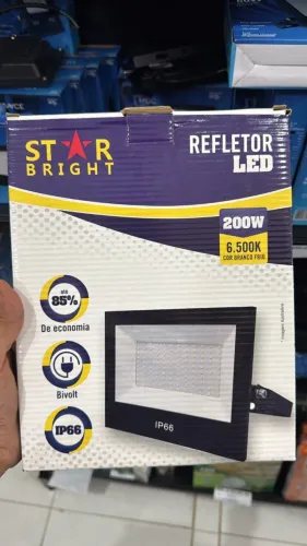 Refletor 200w star Bright ip66 85% economia branco frio (Jk Eletrônicos)