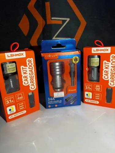 Carregador Veicular 2 USB com cabo incluso