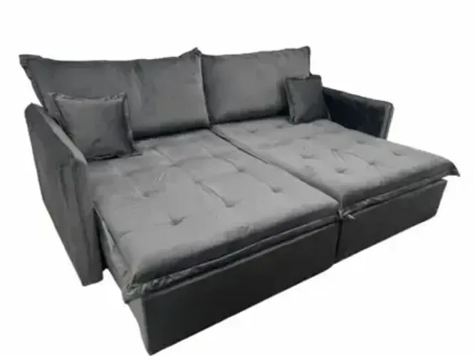 Sofá Cama 4 Lugares Cinza